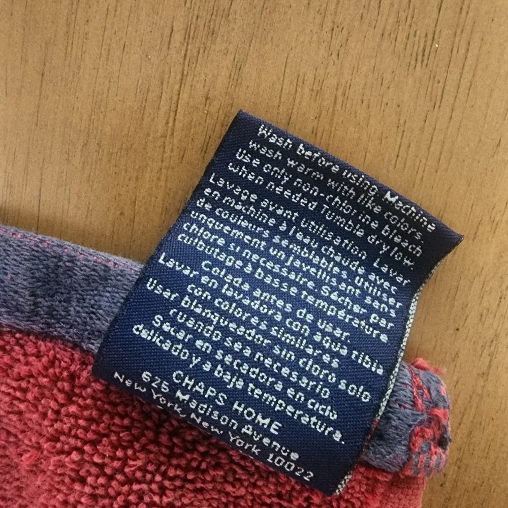 Chaps Ralph Lauren Hand Towel Burgundy Navy Vintage Trending